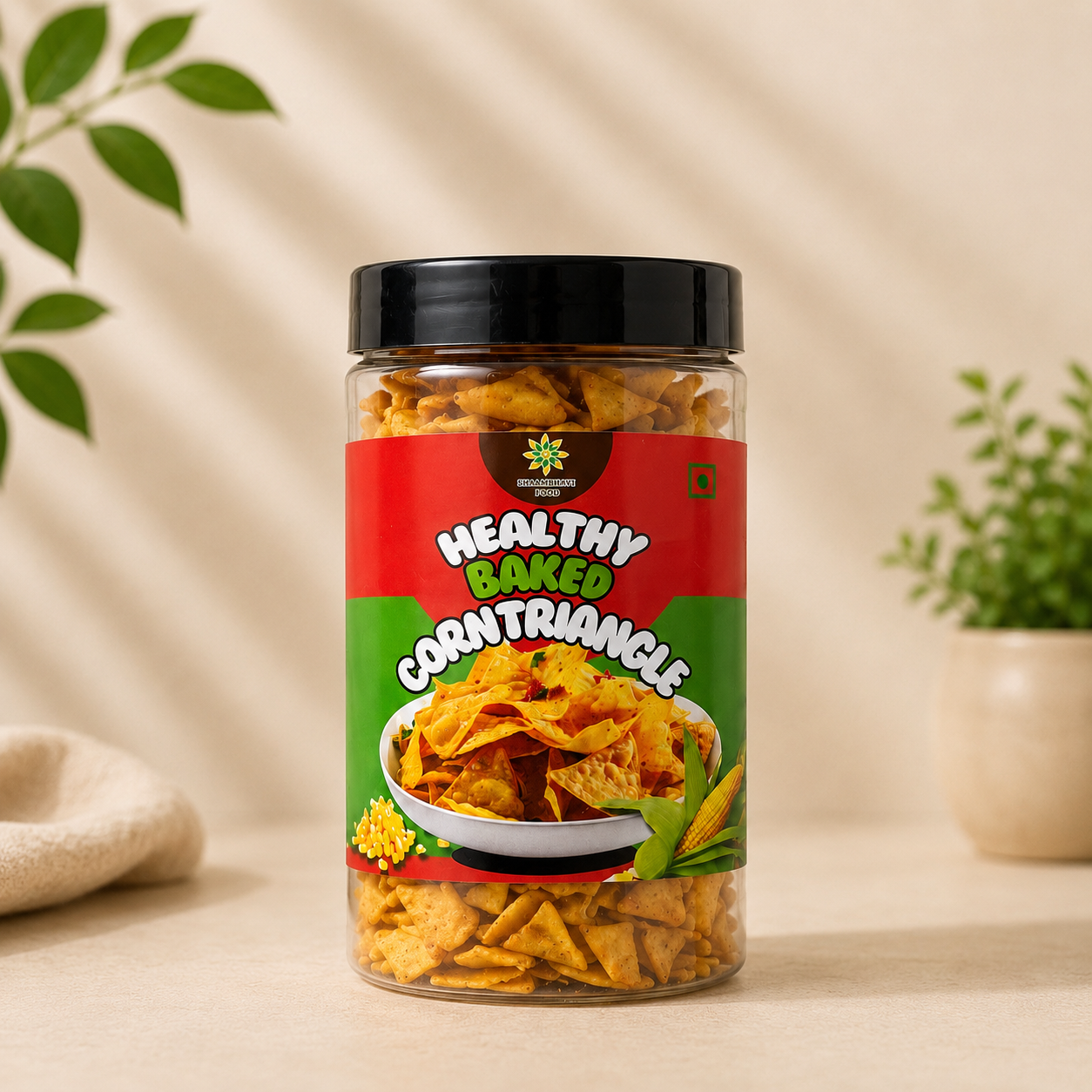 Baked Corn Triangle Chips | Crispy Corn & Multigrain Snack | Healthy Baked Nacho Style Chips | Light & Crunchy Tea Time Snack