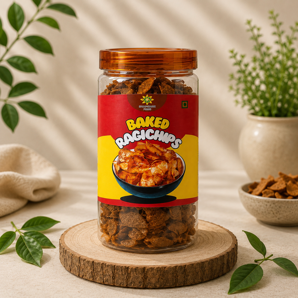 Baked Ragi Chips | Multigrain Healthy Snack with Ragi & Whole Wheat | Crispy Baked Chips with Herbs & Spices | Light & Nutritious Snack